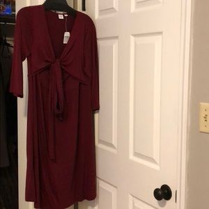 NWat GAP maternity dress deep red L